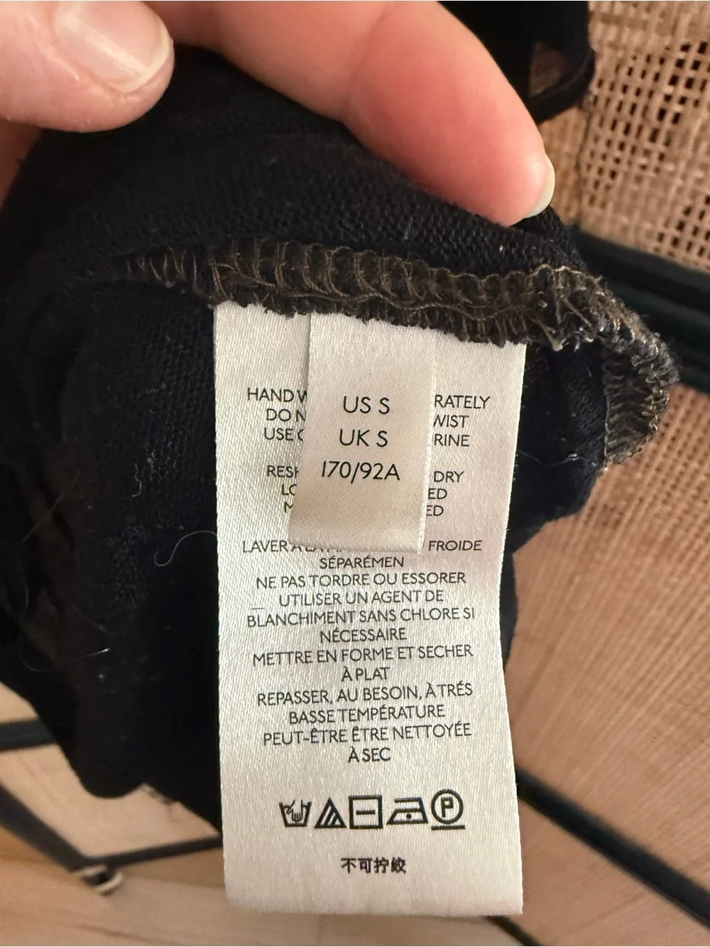 Free People Women’s Distressed Short Sleeved Pocket Tee Shirt Black Small